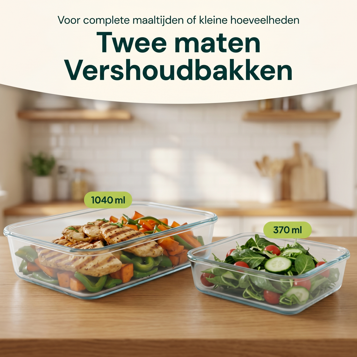 Récipients de préparation de repas en verre Vivid Green, 10 pièces