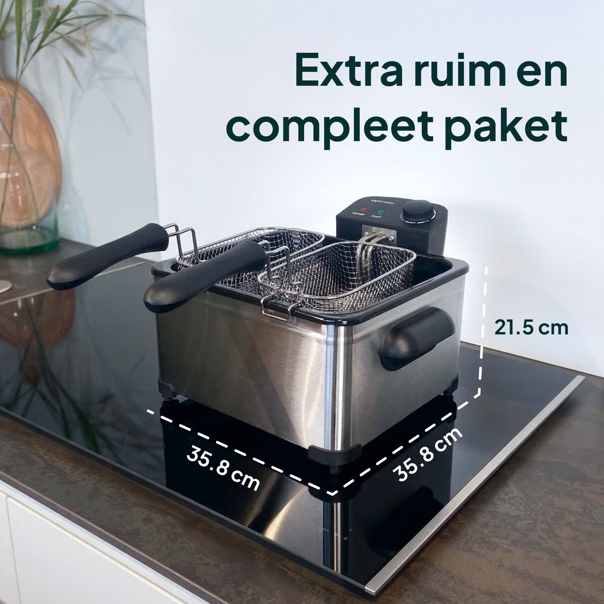 Friteuse Vivid Green 5 litres en acier inoxydable