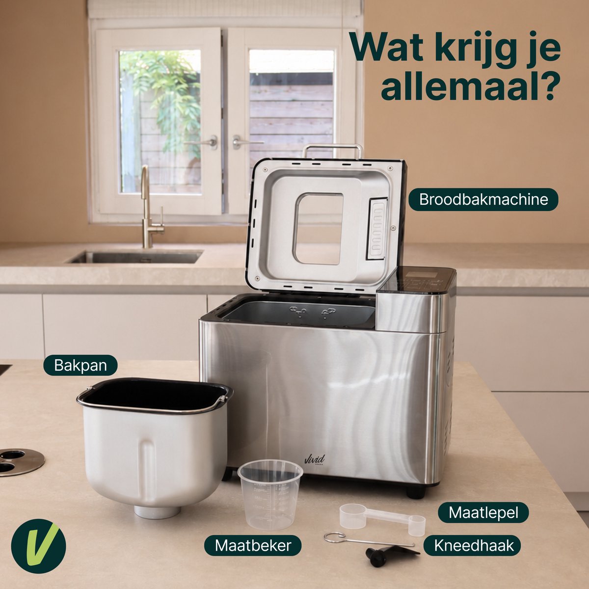 Machine à pain Vivid Green en inox