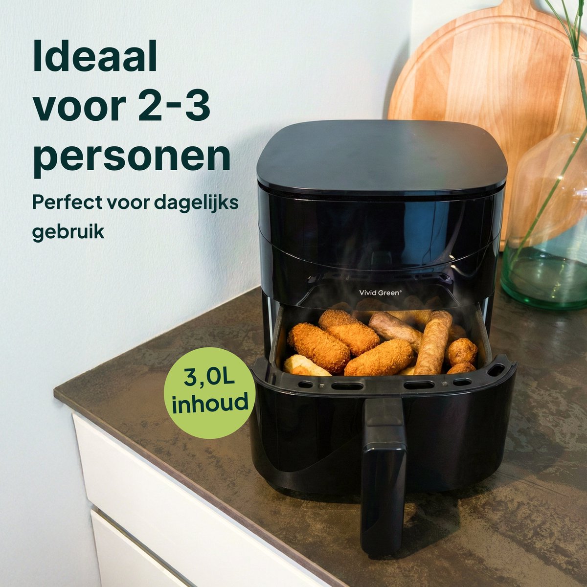Friteuse à air chaud Vivid Green avec écran 3L