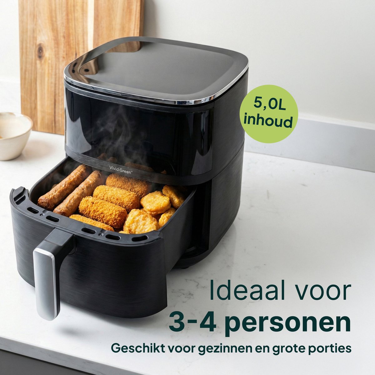 Friteuse à air chaud Vivid Green avec écran 5L
