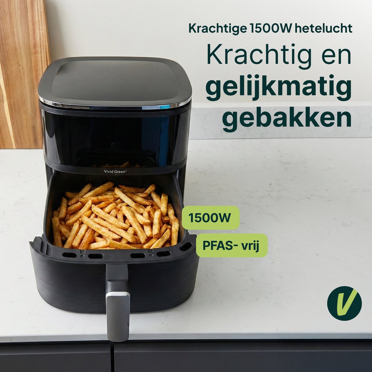 Friteuse à air chaud Vivid Green avec écran 5L