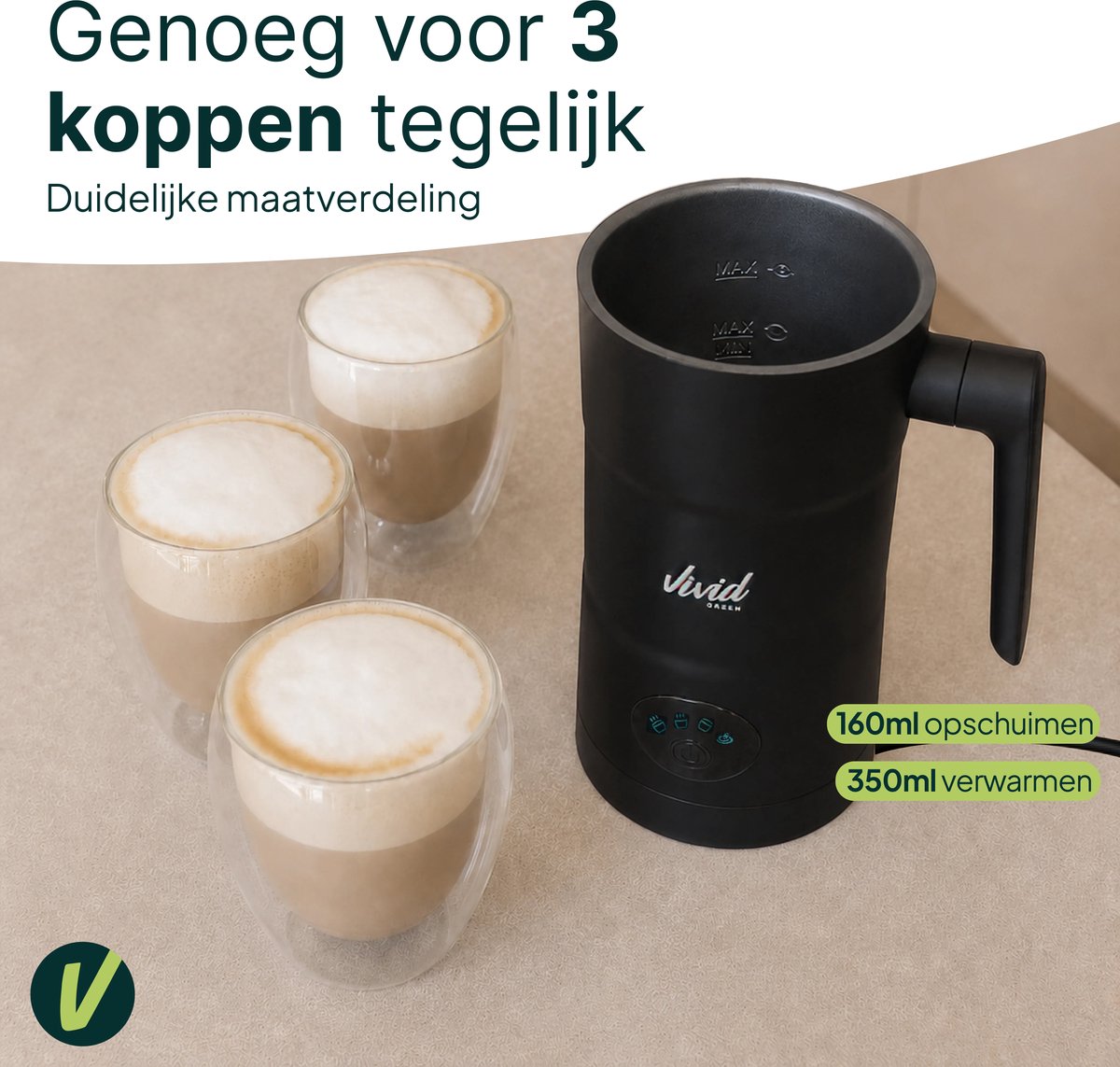 Mousseur à lait Vivid Green - 350ML