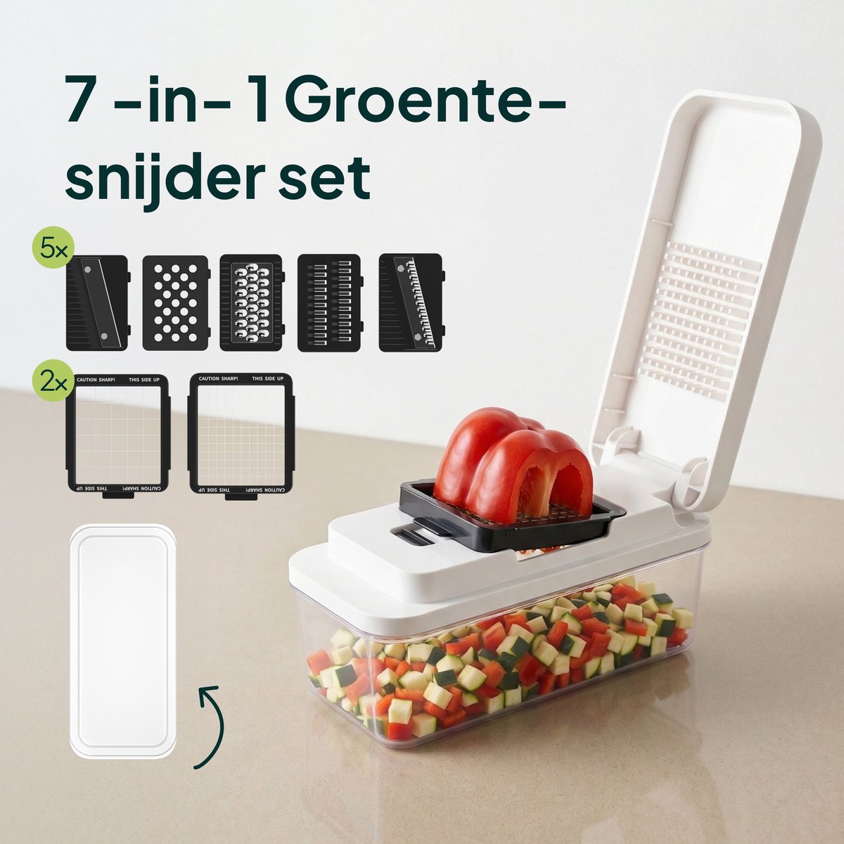 Coupe-légumes et boîte de préparation de repas multifonction Vivid Green