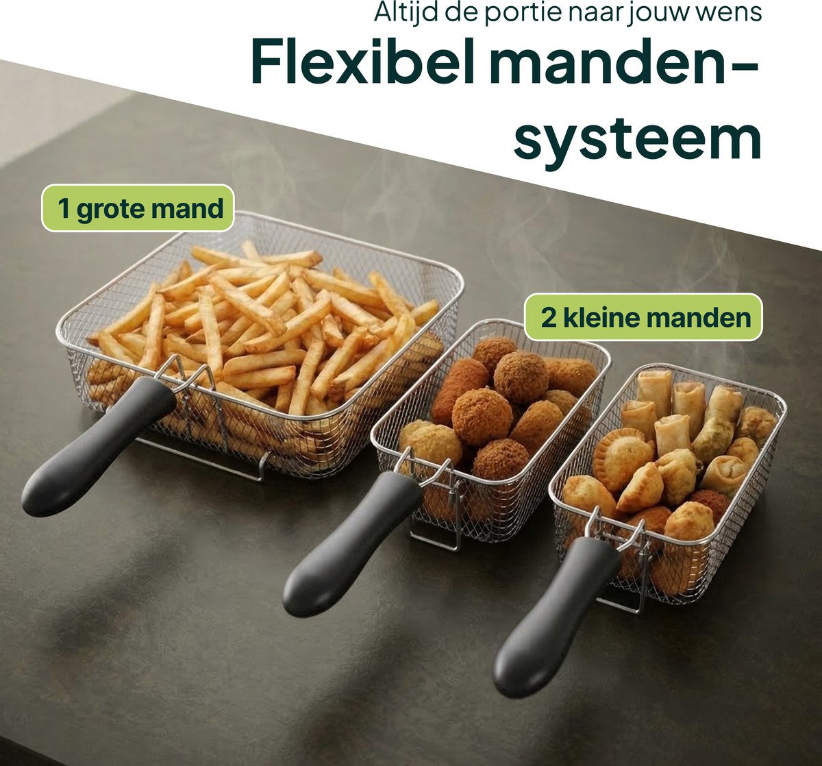 Friteuse Vivid Green 5 litres en acier inoxydable