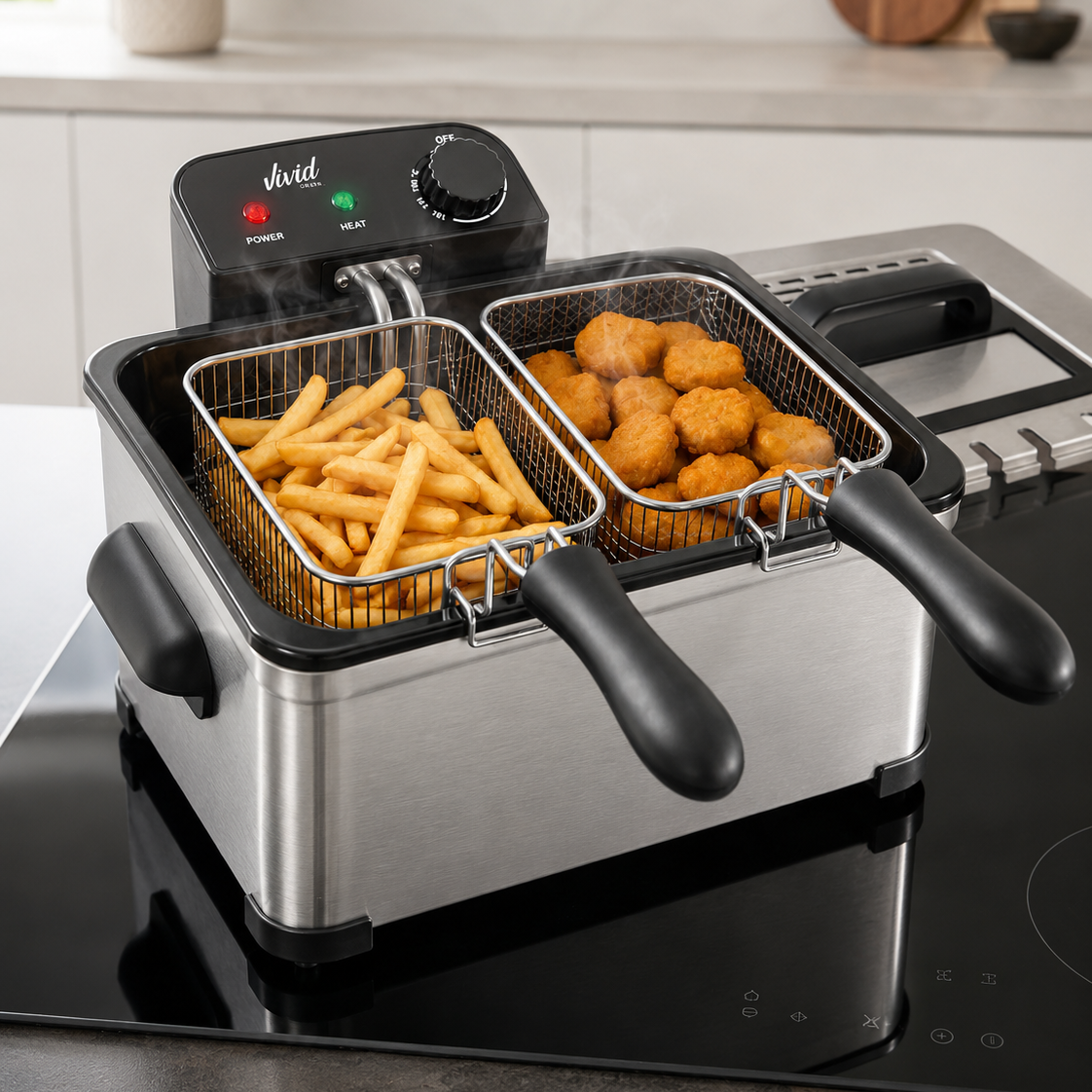 Friteuse Vivid Green 5 litres en acier inoxydable