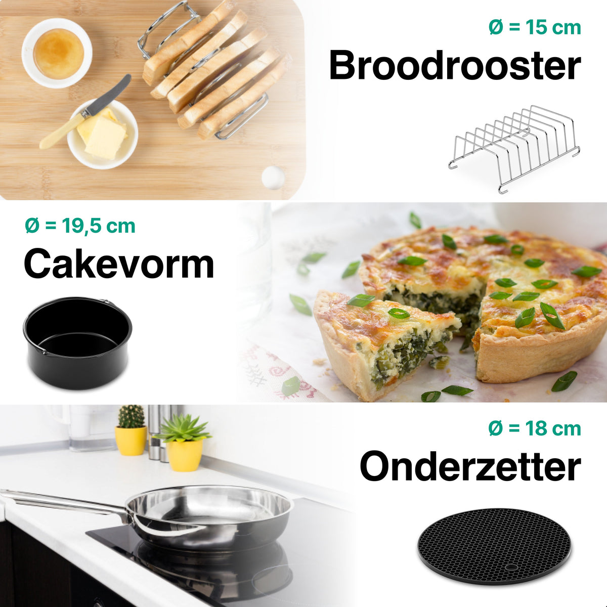Set de 8 accessoires pour friteuse à air chaud Vivid Green