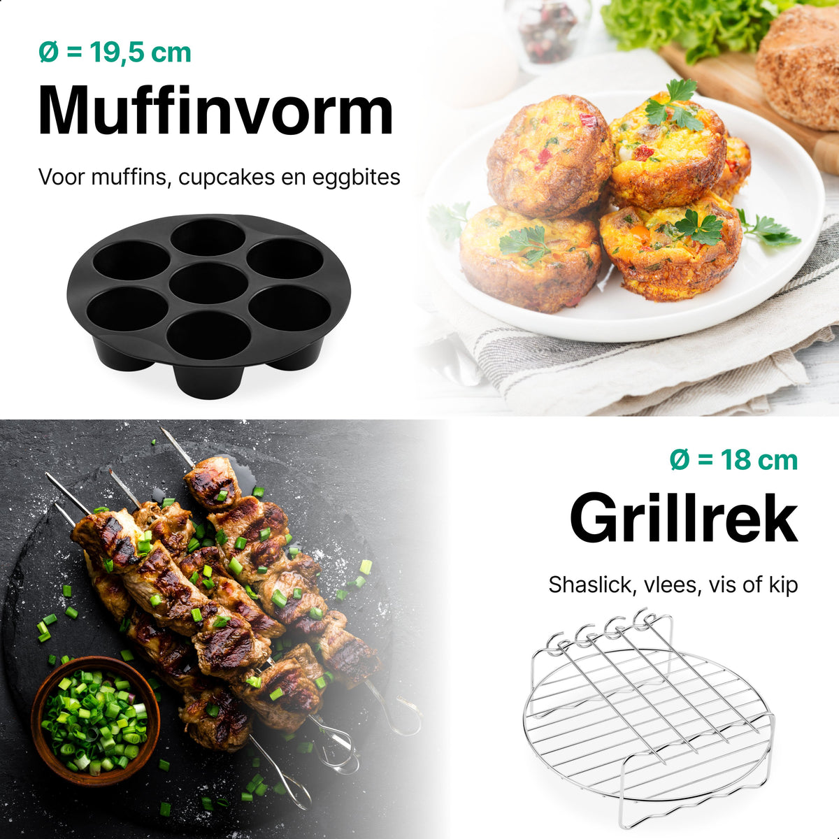 Set de 8 accessoires pour friteuse à air chaud Vivid Green