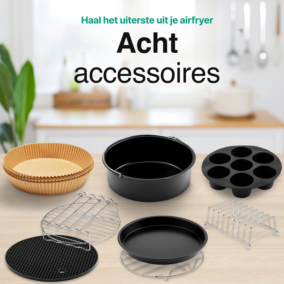 Set de 8 accessoires pour friteuse à air chaud Vivid Green