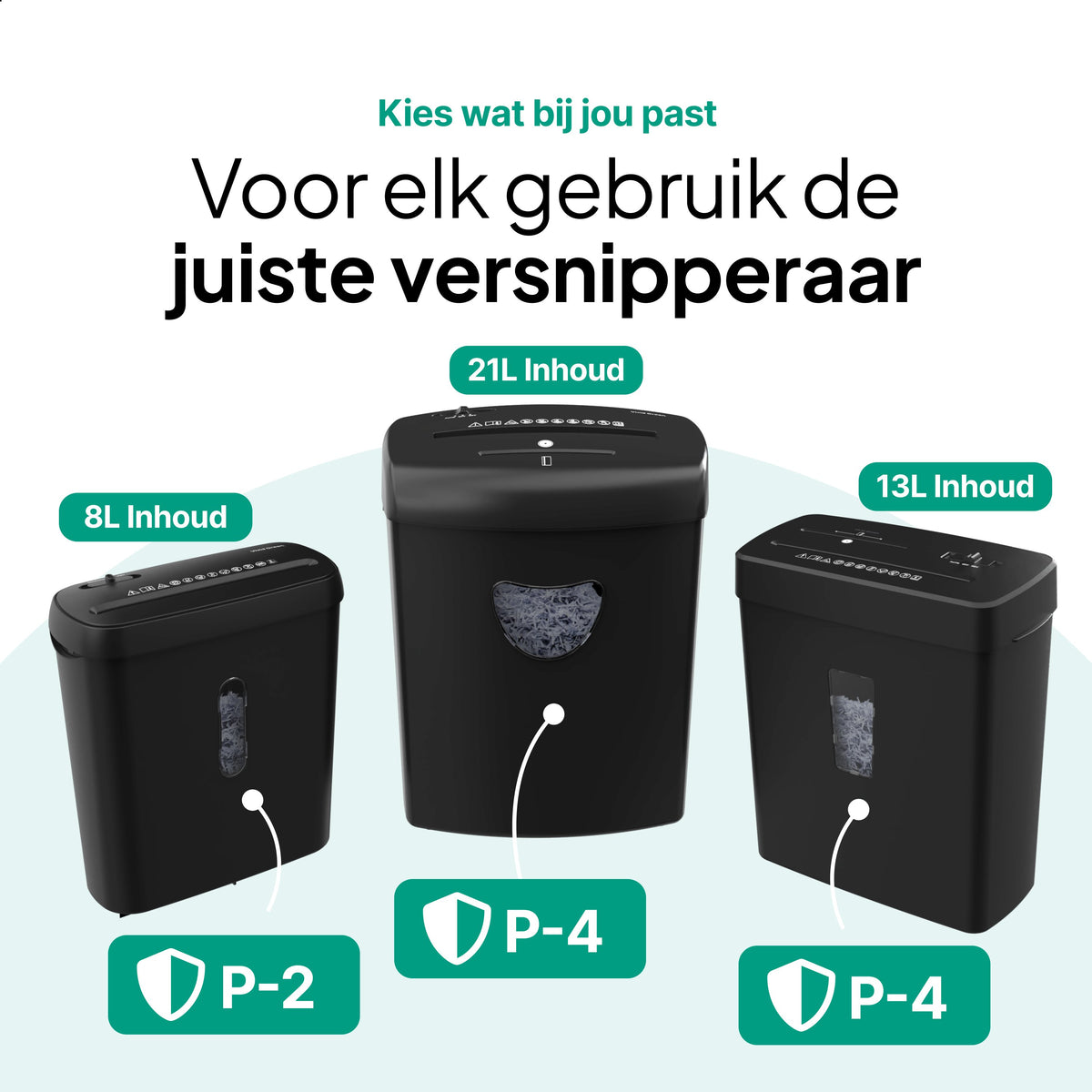Vivid Green Papierversnipperaar 8L - Zwart