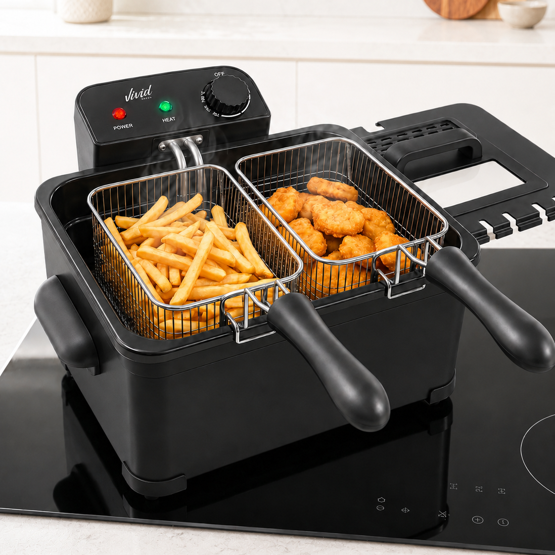Friteuse Vivid Green 5 litres en acier inoxydable