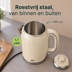 Bouilloire Luxe Vivid Green Design Rétro - Crème