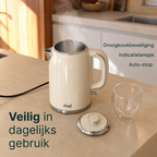 Bouilloire Luxe Vivid Green Design Rétro - Crème