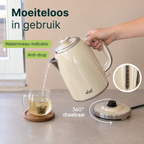Bouilloire Luxe Vivid Green Design Rétro - Crème