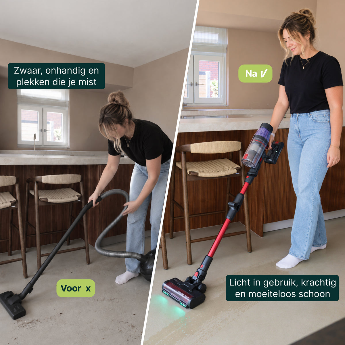 Aspirateur balai Vivid Green avec fonction serpillière