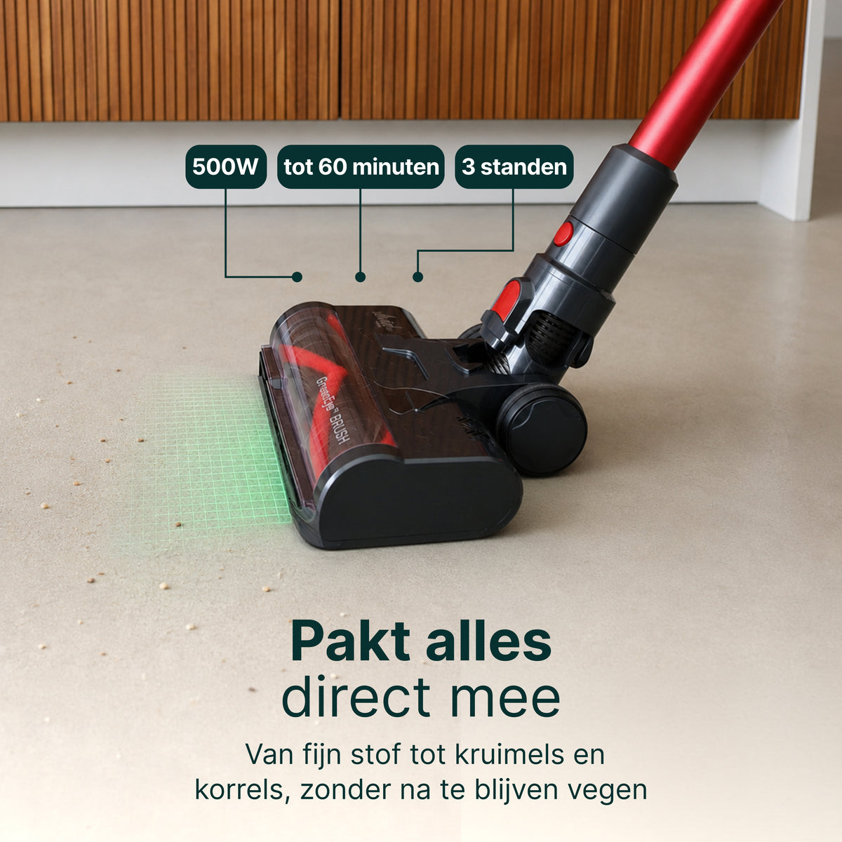 Aspirateur balai Vivid Green avec fonction serpillière