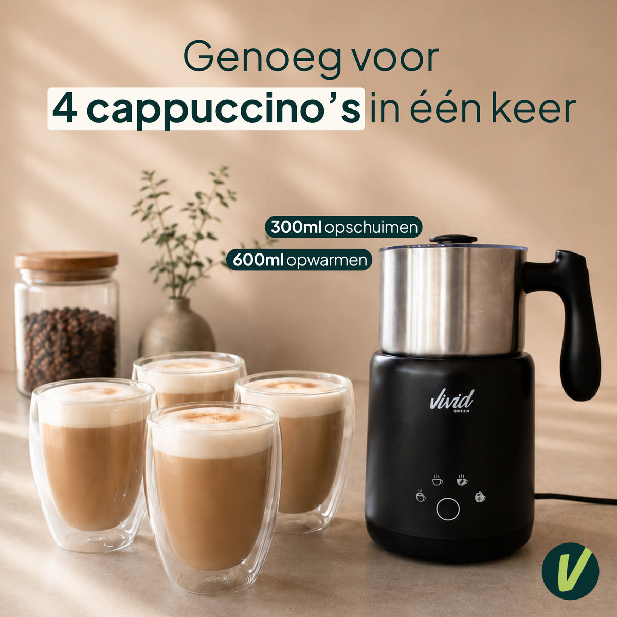 Mousseur à lait Vivid Green XXL 600 ml