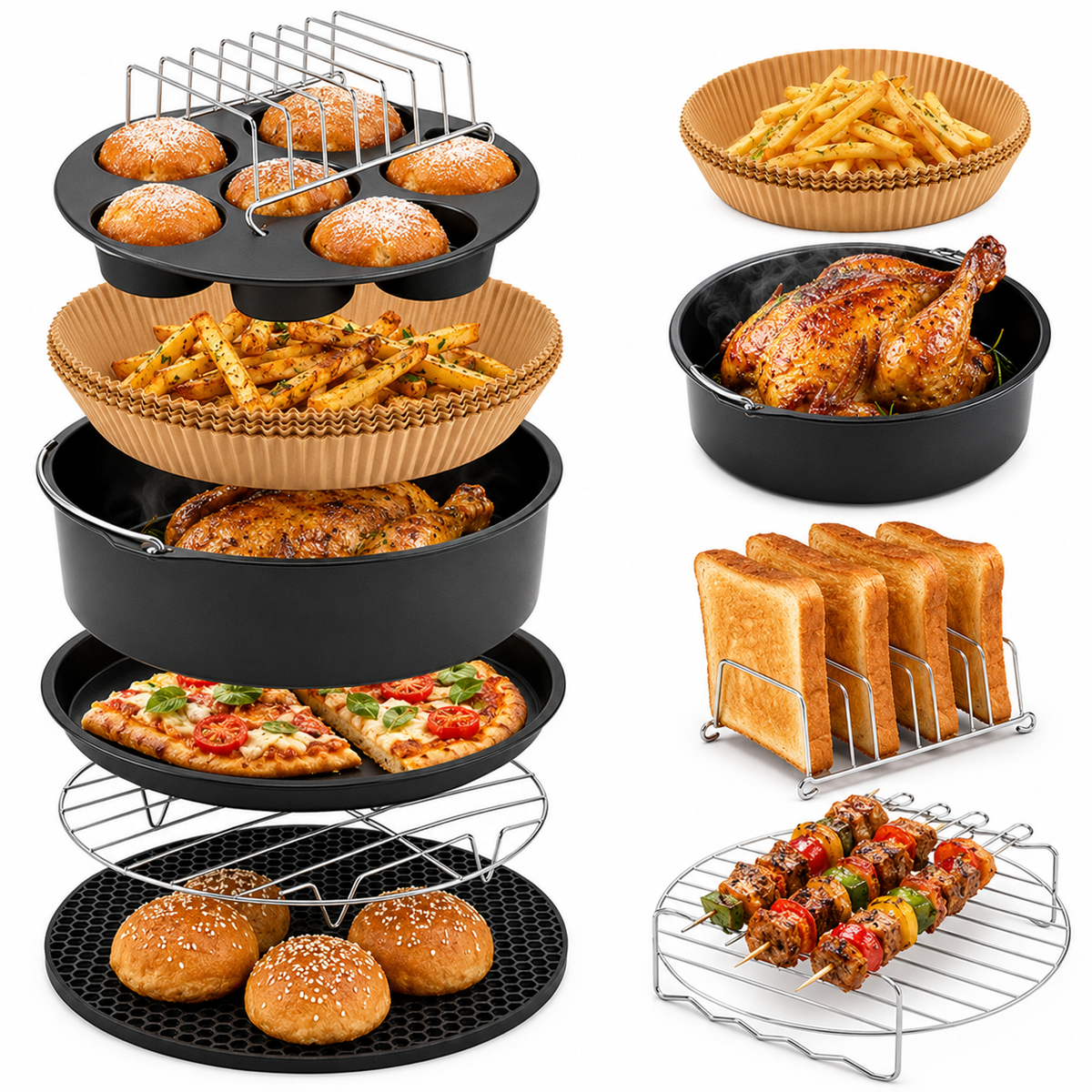 Set de 8 accessoires pour friteuse à air chaud Vivid Green