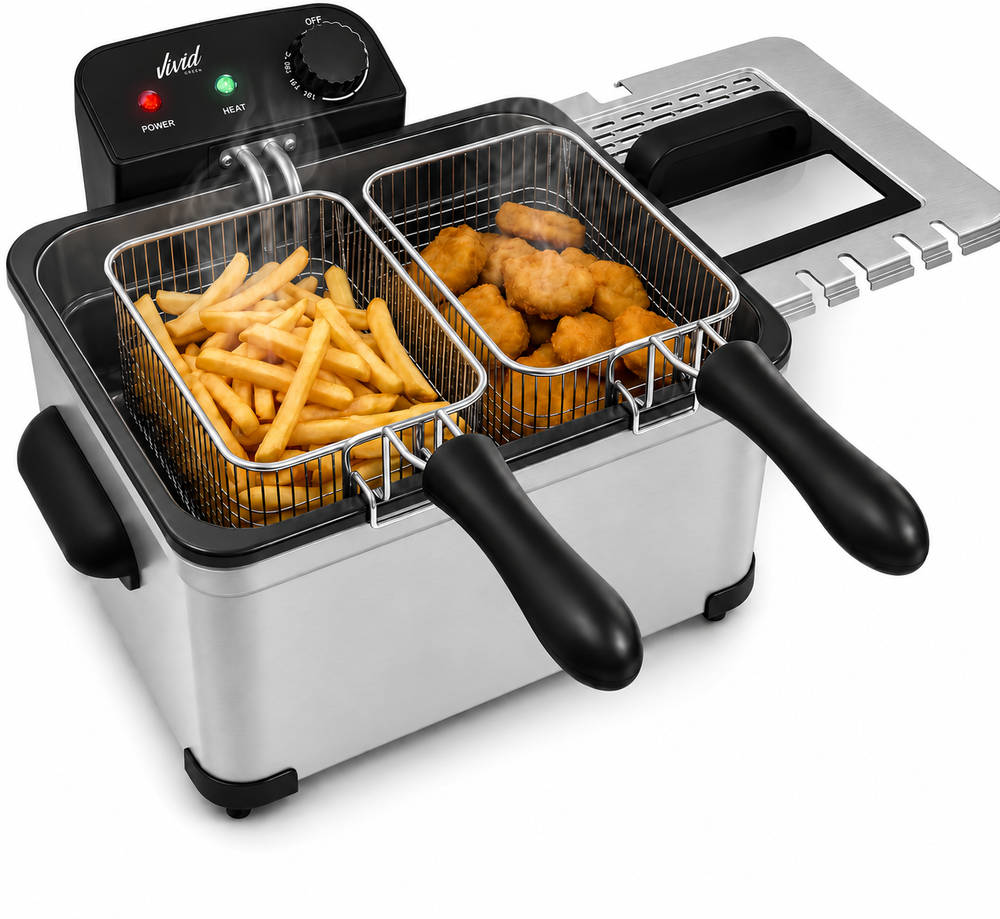Friteuse Vivid Green 5 litres en acier inoxydable